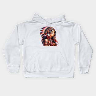 Native American Beauty, The Rising Sun | Catsie Cat Kids Hoodie